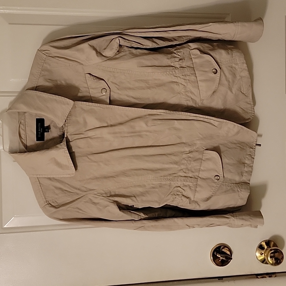Talbots Petites Khaki Colored Waist Jacket